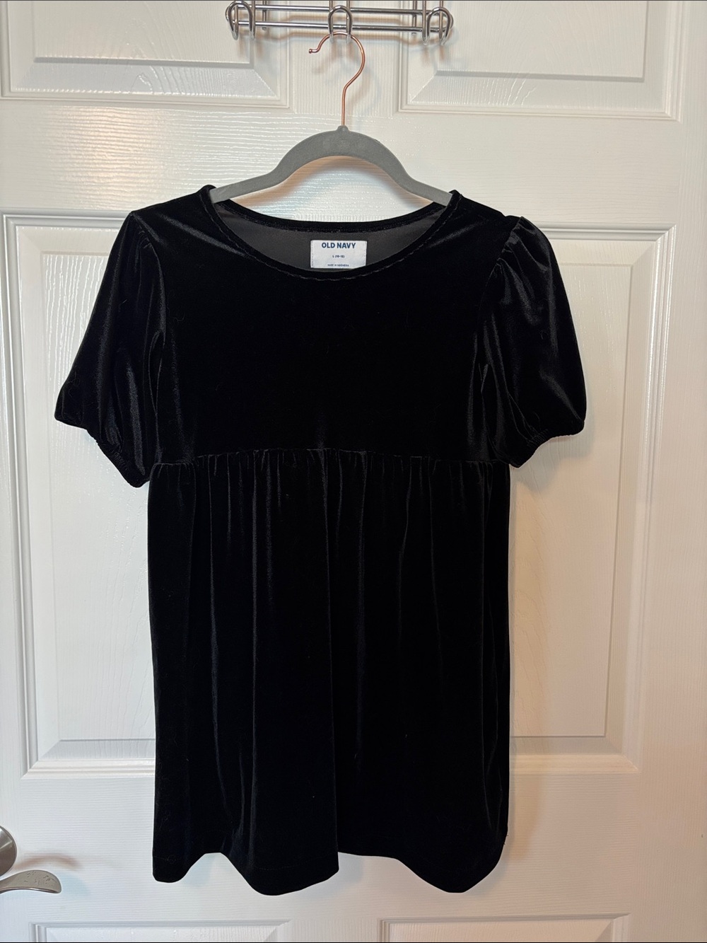 Old Navy Black Velvet Empire-Waist Girl's Dress